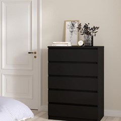 Black Naia Chest 5 drawers