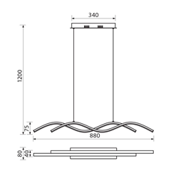 LED Suspension LOARA 27W Black 3000K/4000K/6000K
