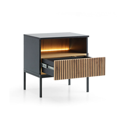 Bedside Table Wotan Oak-Black