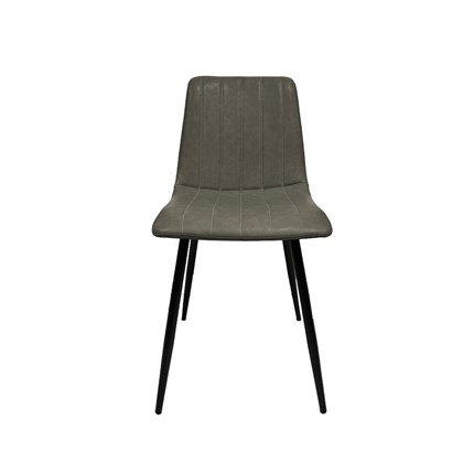 PU Dark Grey Dining Chair with Matt Black Legs