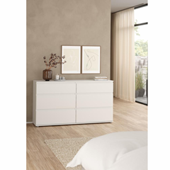 Double Dresser 4+2 Drawers – White