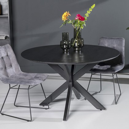 Round Acasia Black Table  130 cm