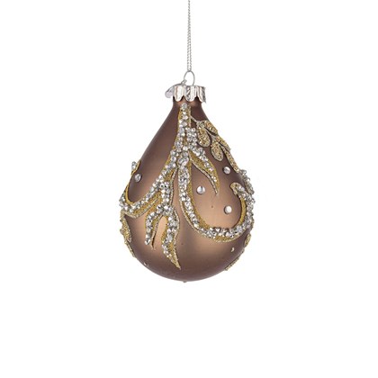 Droplet Brown Glass Ornament