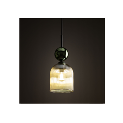 Sophia Hanging Lamp – Green & Cognac