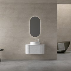 Bathroom Vanity Unit Matt White 60x36cm - Round Ceramic Basin (3B)