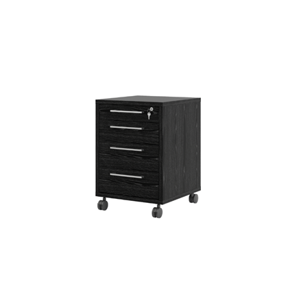 Mobile Cabinet Black Woodgrain Finish