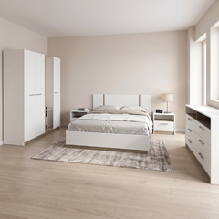 Bedroom Set 140x200 – Matt White & Kronberg Oak