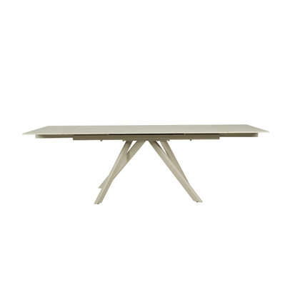 Extendable Dining Table - 11 mm Grey Chinese Ceramic Top with Grey Frame