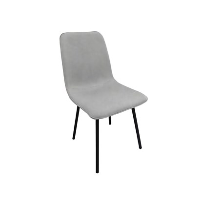 Chair Fabric Black Metal Legs - Grey