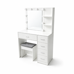 Dresser with Melamine LED Lighting 90x137 – White