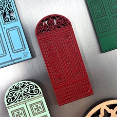 Doors of Malta Wooden Magnets