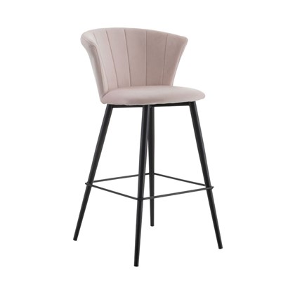 Velvet Light Pink Stool