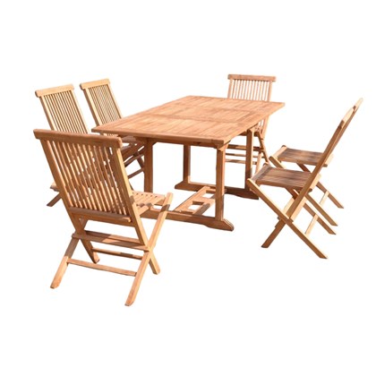 Rectangular Extendable Table with 6 Chairs