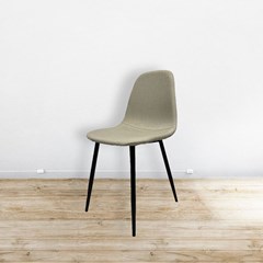 Modern Dining Set – Wood Finish Glass Table with Custom Grey Chairs