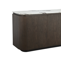 Sideboard - Ceramic Marble Effect Top with Dark Brown Oak MDF