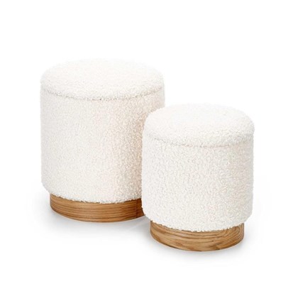 Pouf Set of 2 - Beige