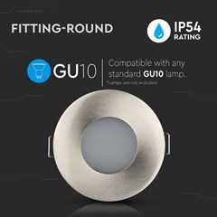 GU10 Fitting IP54 Satin Nickel Round