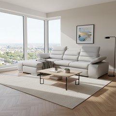 Corner Sofa Bed with Chaise Left 282cm – Light Grey