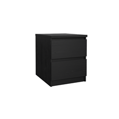 Black bedside with 2 drawers