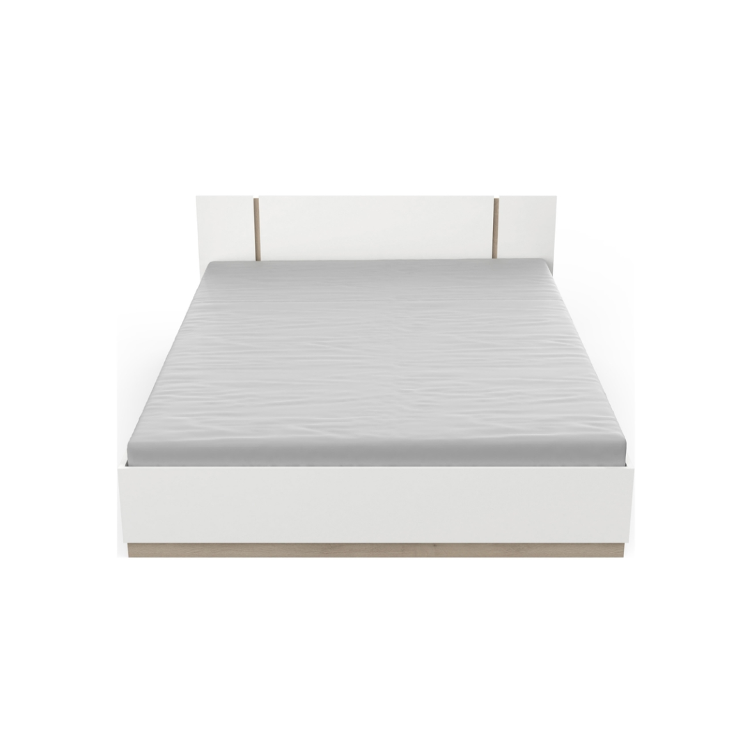 Bed 160x200 cm - Matt White/Kronberg Oak