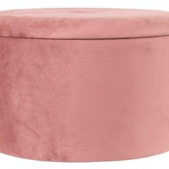 Folding Container Pouf in Pink Velvet