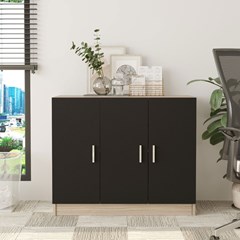Office Cabinet Oak Larex Black