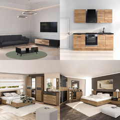 Apartment Package Set - Black & Oak