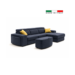 2-Seater Sofa Bed with CHL Right - Charcoal Blue