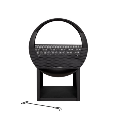 Round Mesh Fire Pit With Log Base