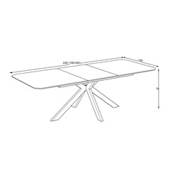 Dining Table Extendable 180-240x100x76cm - High Gloss