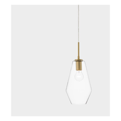 Pendant Light Gold Metal Clear Glass