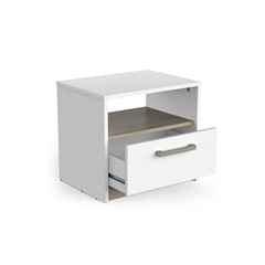 Bedside Table – Matt White & Kronberg Oak