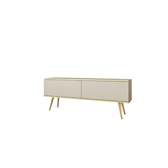TV Unit with Gold Legs – Beige