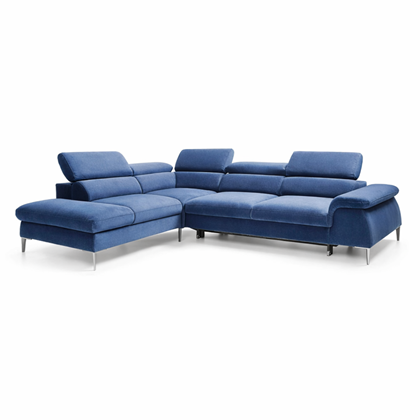 Corner Sofa Bed with Chaise Left – Blue