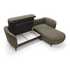 Corner Sofa Bed with Chaise Right 260cm – Olive