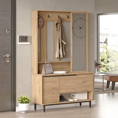 Cabinet Dresser With Coat Rack Light Oak