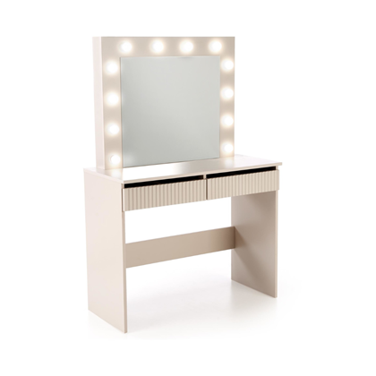Cashmere Vanity Table with LED Mirror - 2 Drawers