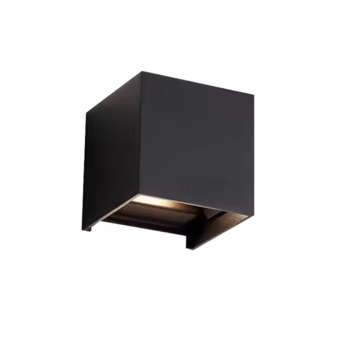 Square Plastic Wall Light Black