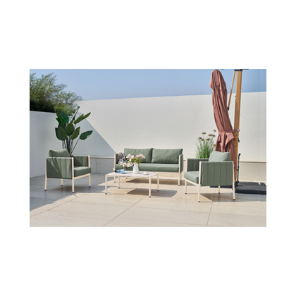 Set4 Aluminium Sofa Set – Green & Beige
