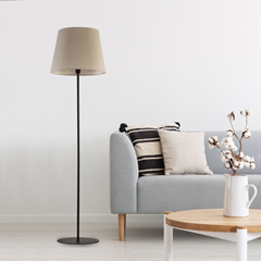 Chicago Linen Floor Lamp – Black