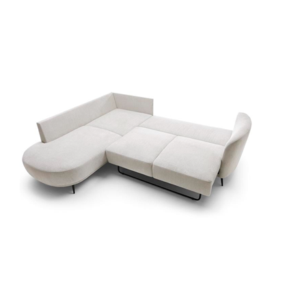 Corner Sofa Bed with Chaise Left 262cm – White