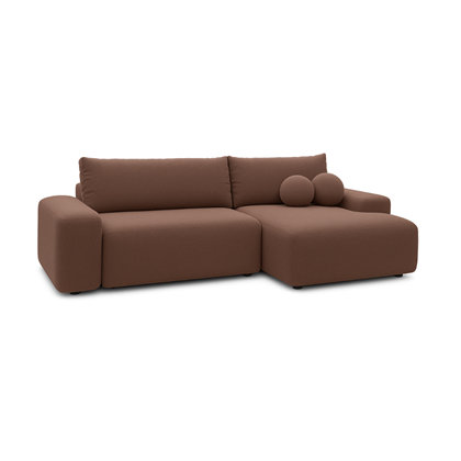 Corner Sofa Bed with Chaise Right 265cm – Brown