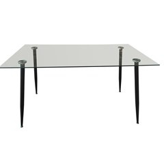 Rectangular Dining Glass Table - Black