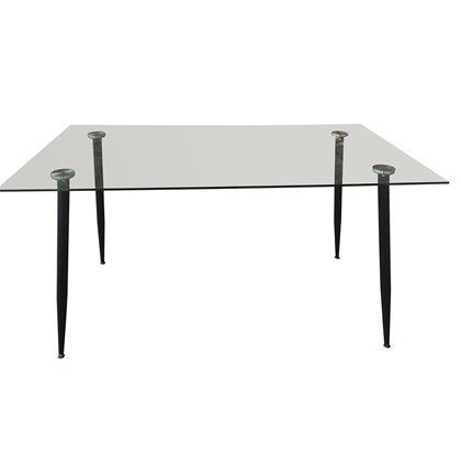 Dining Glass Table 120x80x75cm - Black