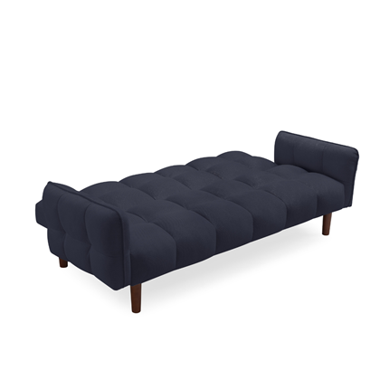 3-seater Sofa Bed Navy Blue Sole Metal Leg