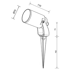 Plastic Spike Light ABS PC IP65