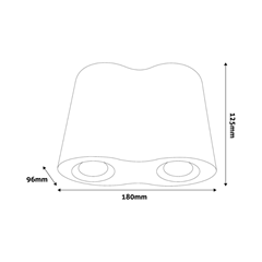GU10 Spot Light Round – Black Swivel Double
