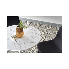 Denver Table – White Marble & White Legs