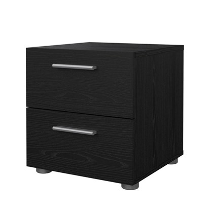 Black Pepe Bedside Table with 2 Drawers