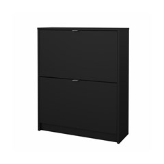 Shoes Cabinet 2 Tilting Doors Matt Black